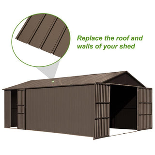 20PCS Galvanized Metal Roofing Panels with Screws – Durable Steel Roof Sheets for Pergola, Gazebo, Shed, Patio & Outdoor Structures