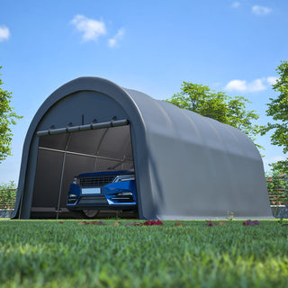 Heavy Duty Anti-Snow 10x20/12x20 FT Carport, Commercial Grade Steel Frame Portable Garage Canopy with Vented Waterproof Roof for Car/Boat/RV Storage