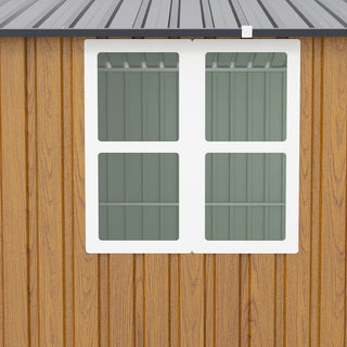 10x12 Ft Outdoor Storage Shed, Extra Large Metal Shed with Lockable Doors, Windows, Outside Steel Tiny House Ideal for Garden, Backyard, Patio Utility, Tool Storage, Chicken Coops