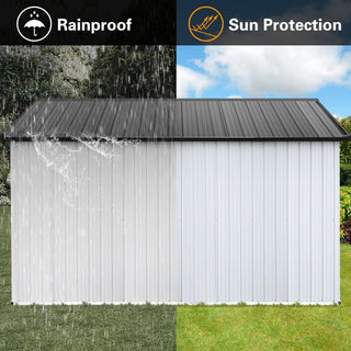 Mondawe 12ft x 10ft Metal Garden Storage Shed, Outdoor Tool Storage House with Double Doors and Air Vents