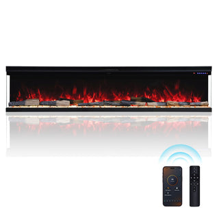 72"/88"/100" Smart Electric Fireplace with 14 Flame Colors, WiFi Tuya App, Voice Control & 1500W Heater