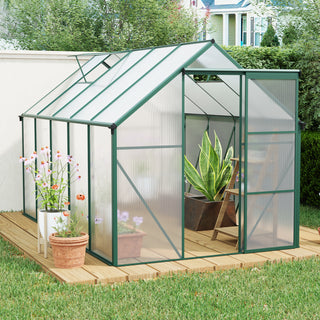 Polycarbonate Greenhouse Raised Base and Anchor Aluminum Heavy Duty Walk-in Greenhouses for Outdoor Backyard in All Season