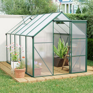 Polycarbonate Greenhouse Raised Base and Anchor Aluminum Heavy Duty Walk-in Greenhouses for Outdoor Backyard in All Season