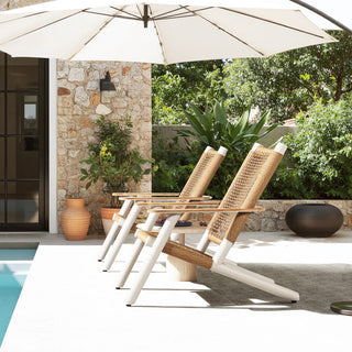Outdoor Lounge Chair Natural Beige All Weather Wicker