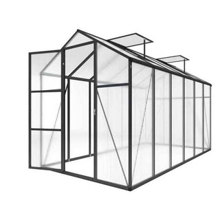 Walk-In Outdoor Polycarbonate Greenhouse with Aluminum Frame – Adjustable Vents, Lockable Door & UV Protection for Backyard