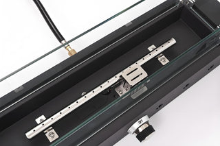 28-Inch Rectangle Fire Pit, 40000BTU Outdoor Propane Fire Pit, Wind-Resistant Firepits, Durable Iron Stylish Glass Beads Design