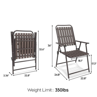 2-Piece Outdoor Folding Chairs Set, No Assembly Required, 350 lbs Capacity, Rust-Resistant Metal Frame & Stain-Proof Fabric