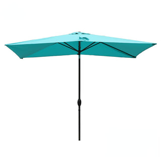 10' x 6'5 Rectangular Outdoor Market Umbrella – Light Blue Patio Shade with Crank & Tilt