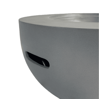 Outdoor Round Propane Fire Pit Table 28-inch,40,000 BTU Fire Pit Bowl,Light Concrete Propane Fire Pit with Free Lava Rocks,Rain Cover and Burner Lid,for Outside Patio,Garden,Deck,Light Gray