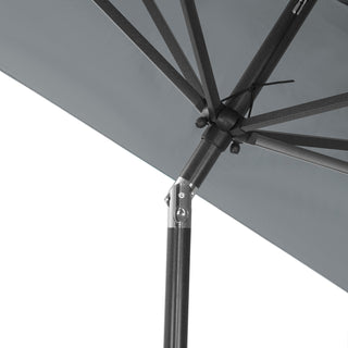 10 ft. Aluminum Rectanglar Market Patio Umbrella in Navy Blue/Red/Tan/Lake Blue/Gray
