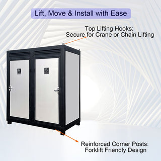 Two-Person Portable Toilet Cabin – Outdoor Restroom with Sink, Lighting & Ventilation Fan