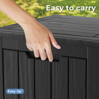 30 Gal. Black Outdoor Resin Waterproof Deck Box with Lockable Lid