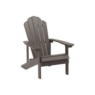 Brown Composite Adirondack Chair with Slat Seat for Patio, Lawn & Fire Pit
