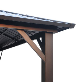 10x10 FT Steel Frame Hardtop Gazebo with Double Roof, Netting & Ceiling Hook for Patio & Backyard