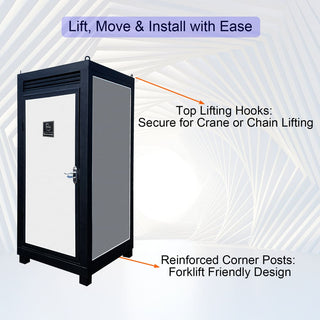 Portable Toilet Cabin (Single Person) – Outdoor Bathroom with Sink, Light & Vent Fan