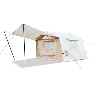 8m² Inflatable Air Glamping Tent with Canopy, Waterproof Oxford 4-Season Camping Tent, Easy Setup with Hand Pump for 4-8 Persons