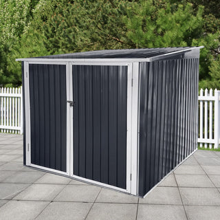 Mondawe Steel Outdoor Bicycle Storage Shed, Grey Bike Shelter Stores Up to 4 Bikes