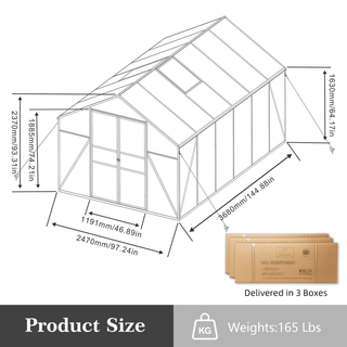 New-Design Walk-In Polycarbonate Greenhouse with Heavy-Duty Aluminum Frame – All-Season Garden & Backyard Greenhouse