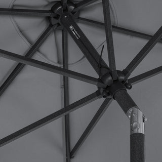 10Ft Outdoor Rectangular Umbrella with 26 Solar-Powered LED Lights, Crank and Tilt