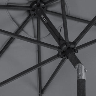 10Ft Outdoor Rectangular Umbrella with 26 Solar-Powered LED Lights, Crank and Tilt