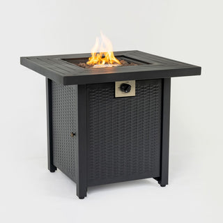 28-inch Iron Square Propane Fire Pit Table Perfect For Any Outdoor Space