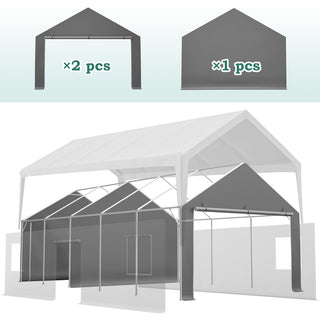 13x26 FT Heavy Duty Carport Canopy with 2 Roll-Up Doors, Side Door, Removable End Walls & Windows – Portable Garage Shelter for Outdoor Storage