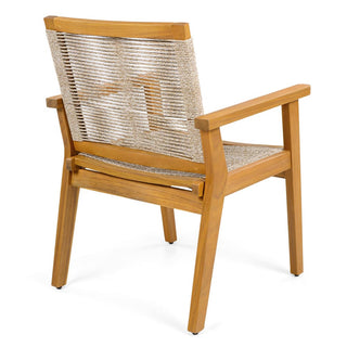 Outdoor Dining Chairs Set of 2, Teak Finish Wood Frame , Natural Courtyard Style, 400lbs Capacity