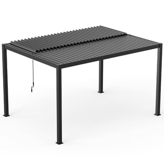 10x13FT / 10x19FT Louvered Pergola with Aluminum Frame and Adjustable Steel or Aluminum Louvers
