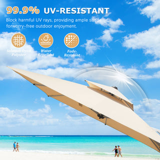 Aluminum Cantilever Patio Umbrella with Tilt Function – Outdoor Offset Market Umbrella for Backyard, Deck & Pool (Base Not Included)