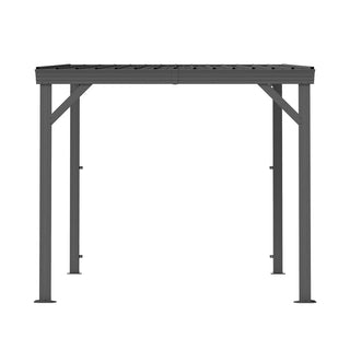 Wall-Mounted Hardtop Lean-to Gazebo with Gutters – Galvanized Steel Roof Outdoor Pergola Canopy