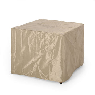 Outdoor 31" WPC Base Square Propane Fire Pit - 40,000 BTU, Wood-Looking/Grey
