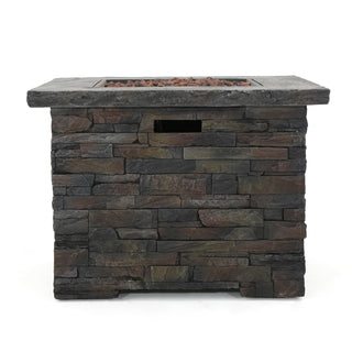 35" Square MGO Propane Fire Pit, 40,000 BTU Outdoor Gas Fire Table for Patio & Backyard
