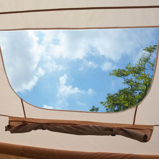 6.3m² Inflatable Camping Tent with Canopy, 4-Season Waterproof & Windproof Air Tent with Clear Skylight, Mesh Windows and Doors