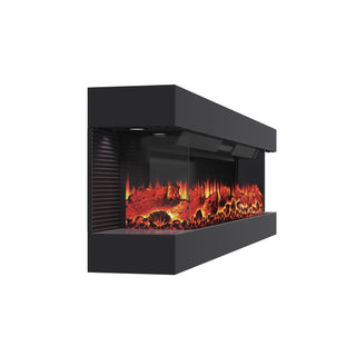 Stylish Electric Fireplace with Suspended LED Light (50"/60")