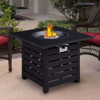 32-inch Square 50,000 BTU Auto-Ignition Propane Gas Fire Pit Table