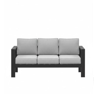 75 In All-Weather Metal 3-Seat Patio Sofa Couch with Thick Cushions & Frame