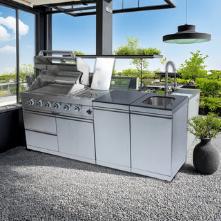 46-Inch Deluxe Outdoor Kitchen BBQ Island Grill, 4-Burner 72,000 BTU Stainless Steel Gas Grill