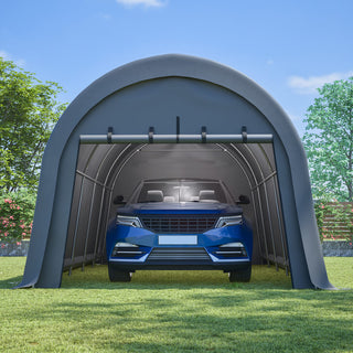 Heavy Duty Anti-Snow 10x20/12x20 FT Carport, Commercial Grade Steel Frame Portable Garage Canopy with Vented Waterproof Roof for Car/Boat/RV Storage