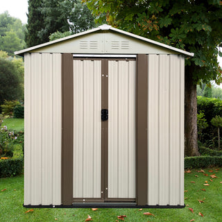 5x3 FT White Outdoor Garden Storage Shed with Apex Roof, Compact Metal Tool Shed for Backyard, Patio & Lawn Storage