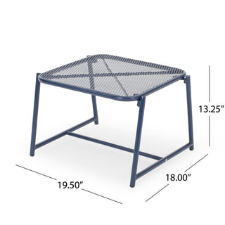 3-Piece Outdoor Patio Conversation Set, Iron Frame Bistro Set with 2 Mesh Chairs & Side Table