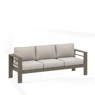 75 In All-Weather Metal 3-Seat Patio Sofa Couch with Thick Cushions & Frame