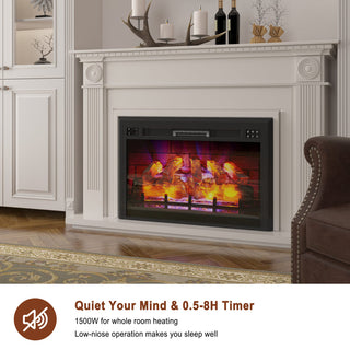 35 Inch Recessed Electric Fireplace – 5120 BTU Heater with Remote Control