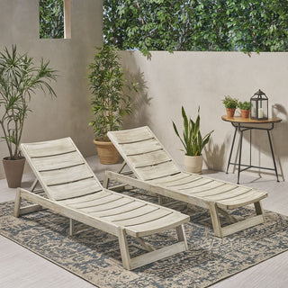 Outdoor Adjustable Lounge Chair With Acacia Wood Frame