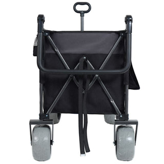 300L XL Folding Wagon Cart with Beach Wheels, Heavy-Duty Push-Pull Utility Wagon for Camping, Beach & Garden