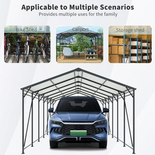 Mondawe Heavy-Duty Galvanized Steel Carport — Large Outdoor Garage for Cars, Trucks, Boats & Tractors