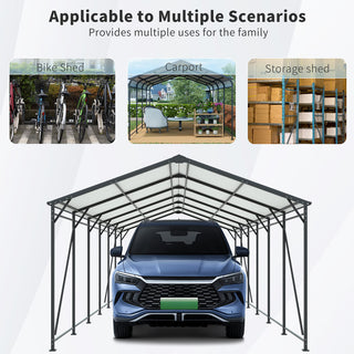 Mondawe Heavy-Duty Galvanized Steel Carport — Large Outdoor Garage for Cars, Trucks, Boats & Tractors