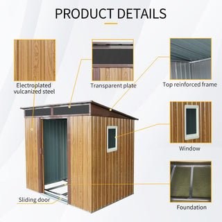 6X5 FT Steel Outdoor Storage Shed with Window and Clear Roof Panel, Rustproof Equipment Shed for Garden & Patio