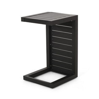 Modern Outdoor C-Shaped Side Table For Patio And Poolside