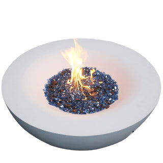 42 Inch Outdoor Concrete Propane gas Fire Pit bowl in Antique White/Black color