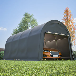Heavy Duty Anti-Snow 10x20/12x20 FT Carport, Commercial Grade Steel Frame Portable Garage Canopy with Vented Waterproof Roof for Car/Boat/RV Storage